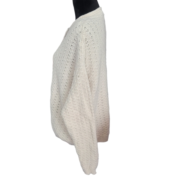 Vintage ALPS Cream Knit Cardigan Size Large - Picture 4 of 7